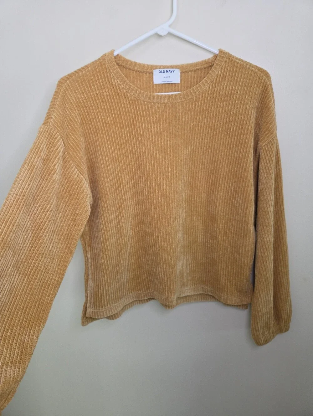 Girls Old Navy Gold Chenille Soft Sweater Top Sz XL 14/16